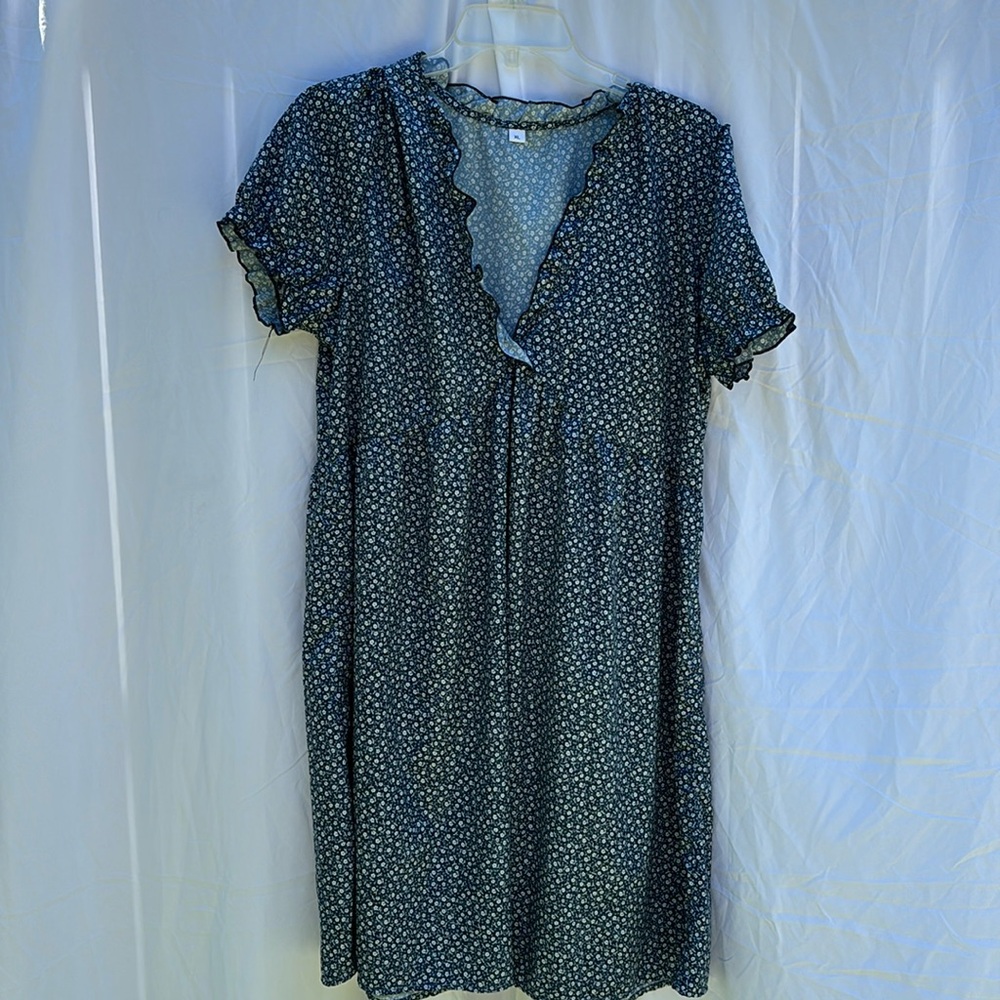 Lucky Brand Blue Floral Midi Dress
